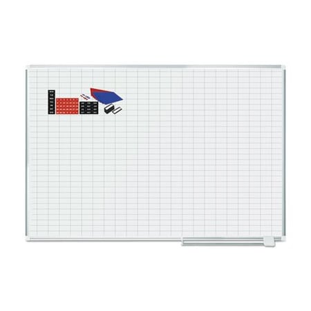 Bi-Silque MasterVisi, Grid Planning Board W/ Accessories, 1 X 2 Grid, 72 X 48, White/silver MA2792830A